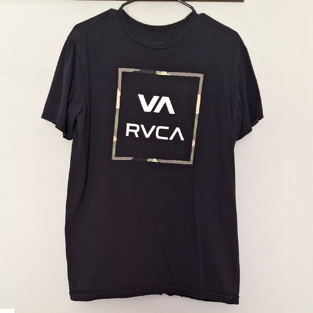 RVCA Men's Black Tee with Logo